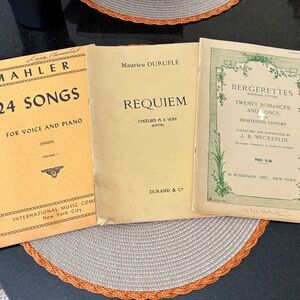 Sheet Music Vintage Bundle of Mahler Durufle Requiem and Bergerettes 20 Romances